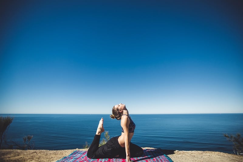 Woman meditating in a peaceful setting